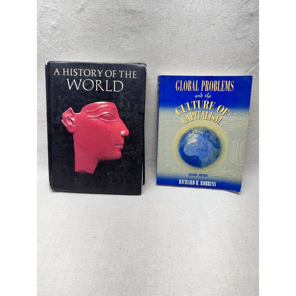 Two History Book Lot: History Of The World & Global Problems Culture Capitalism